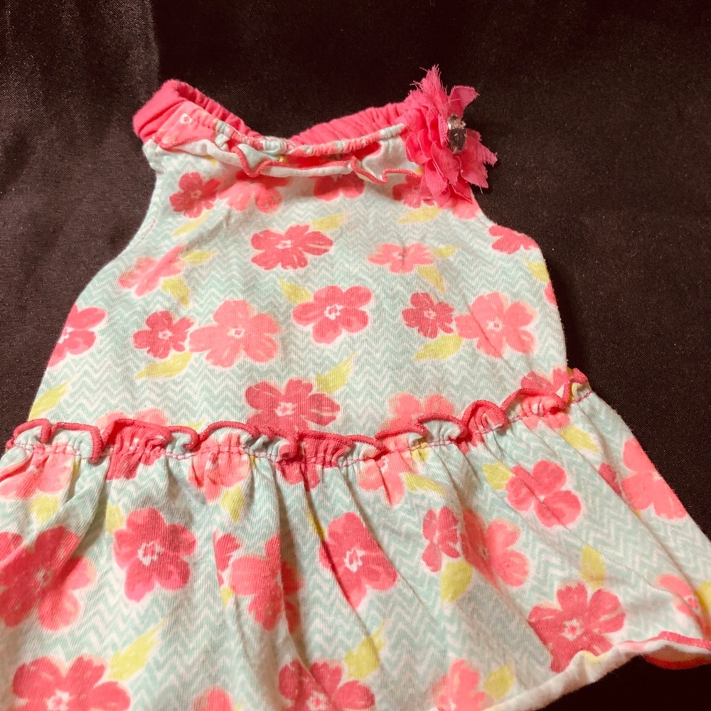 Floral Dog Dress with Pink Accents